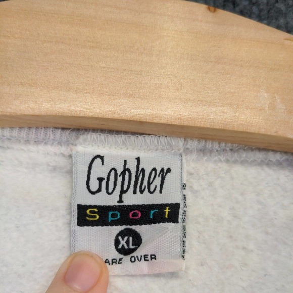 Gopher Sport Men's Sweatshirt White Size XL Crewneck Vintage USA Lake Michigan - Picture 11 of 15